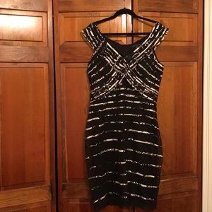 Black and white cocktail dress